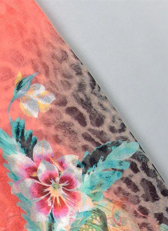 Women's Floral and Animal Print Lightweight Scarf