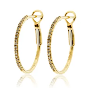 Yellow Gold Diamond Hoop Earrings