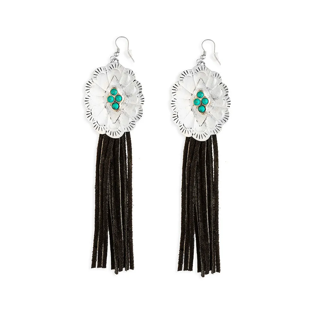 Zinnia Canyon Fringe Earring In Black